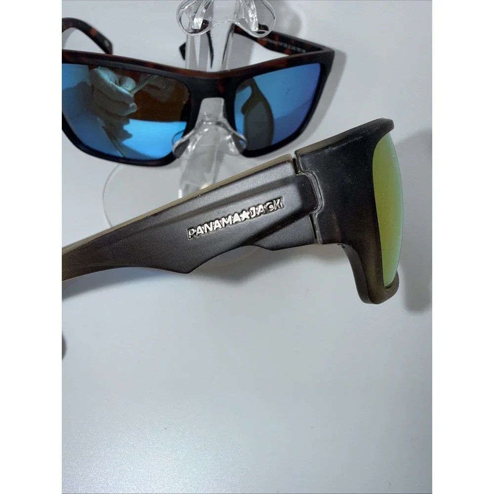 2 pair authentic Panama Jack Sunglasses-Brown/Blue Mirror & Brown Yellow Mirror